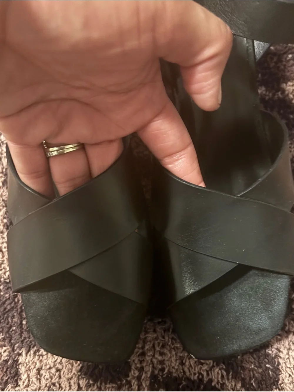 Reformation Juna Platform Leather and Suede Sandal